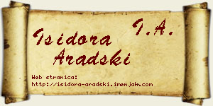 Isidora Aradski vizit kartica